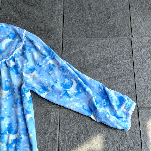 Lang of Salz Lung Women 1X Sleeping Moon And Stars Celestial Flannel Nightgown - Picture 6 of 12